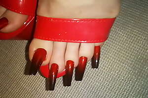 Lady L xtreme red dark sexy nails(video snappish version)