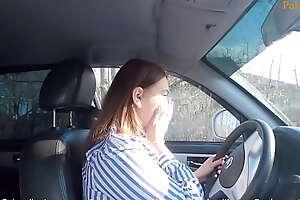 Russian girl passed the empower exam (blowjob, public, in the car)