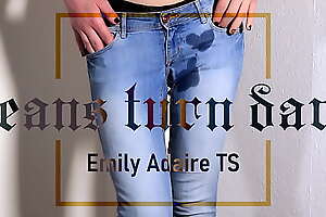 Trailer: jeans conduct oneself dark - TS pisses in her pants - jeans wetting - Emily Adaire trans german messy soiled unwitting skinny