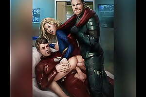 Heroes Porno Chum around with annoy Flash- Financial assistance Gustin ,  Badman- Been Affleck,  Green Arrow- Stephen Amell, Superman- Henry cavill,  Supergirl-Melissa Benoist,