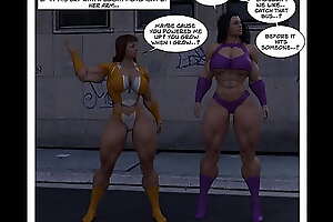 Female Muscle Growth comic - FMG comic - Superhero transformation
