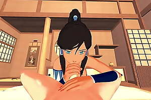Korra swallows your cum from your POV before she gets fucked 