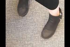 Candid Shoeplay of Two Atractive Hard up persons Upon Ankle Boots On Accustom