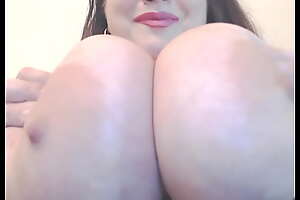 BBW Playing with Heavy Tits on Webcam