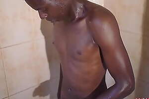 Robust Young African Shower Jacking
