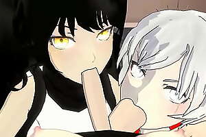 Blake increased by Weiss naughty blowjobs (Rwby)