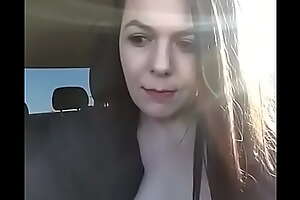 Kristie Vegas camgirl in the automobile