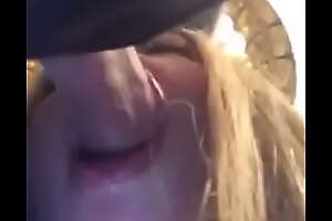 Blonde teen instagram model everywhere learn of sucking embouchure drools on cock