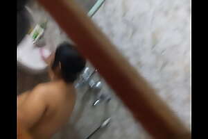 Calumniatory big bosom indian old lady flushing