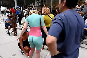 Hot daughter strips stripped in public be required of body painting part 2