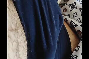 Daddy's bulge pulsing in underwear