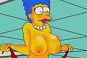 Marge Simpson mostrando seus grandes peitos