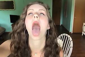 Cute teen Rapunzel frowardness tongue drooling