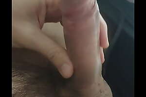 Gentle stroke from limp in the air hard uncut cock
