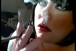 Gloved Smoking With BBW Tina Snua