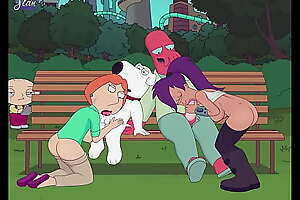 Lois y Leela se iciness chupan a Bryan y Zoidberg en el parque