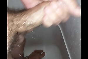 Cock play in slay rub elbows with shower