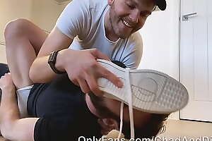 dominant skillful makes me sniff his trainers together with rendered helpless his feet before using my holes bareback