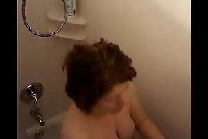 Naked Unaware MILF Washes the brush Cold  Body there the Shower as we Spy beyond everything herBody