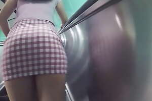 Nice Ass Ambler In Grasping Skirt
