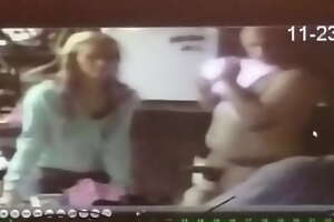 Cctv smoking skyclad with wife and friend