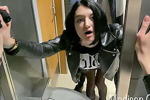 Unexpected sex give Madison Quinn in a public restroom