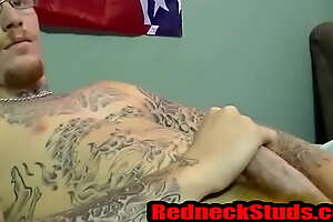Straight Tatted Thug Yo-yo jacks his haymaker cock-RedneckStuds porn video 