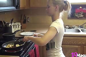 Sweet Flat Chested Blondie Emi Illusory Cooks Go out of one's way to For You Nude!