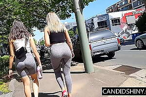 2 pretty girls in yogapants with an increment of yogashorts