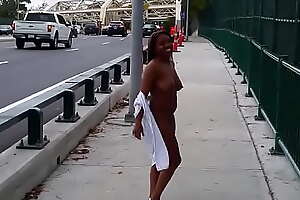 Black Woman Naked near Public