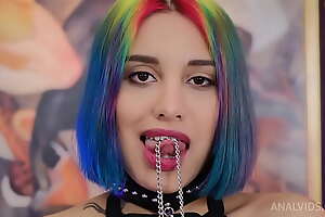 Rainbow Teen Bitch Roxy Lips Vs Tough Daddy Nick Rock ! Impenetrable depths anal balls, slaps, licking leading lady ass, hard NRX074