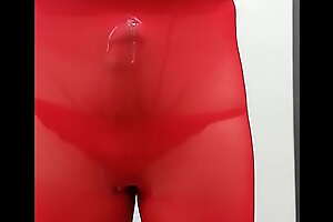 misr4 - cumshot prevalent red pantyhose