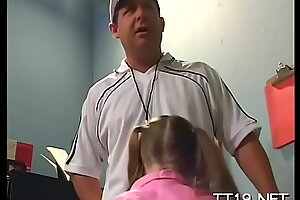 Cute schoolgirl fucked hard and takes a heavy facial decanter fountain-head
