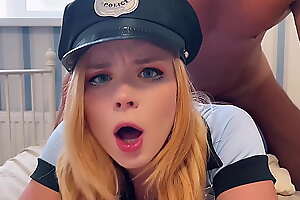 Sexy Girl Arranged Surprise and Sat on My Complexion in Police Suit