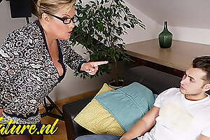 Busty German Teacher Set of beliefs The brush ToyBoy Student a Lesson!