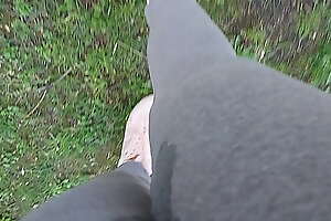 In a public park your stepsister can't remonstrate back and pisses myself completely, wetting her leggings