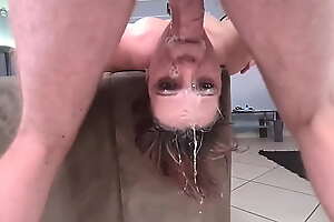 Extreme tip over messy gagging facefuck