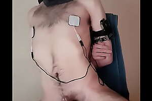 Tied to chair, teased and e-stim superior to before nipples