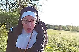 This nun gets her ass filled with cum before she goes give titling !!